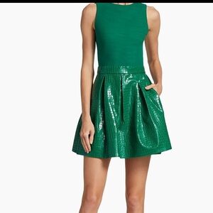 Alice + Olivia Vibrant Green Backless Dress